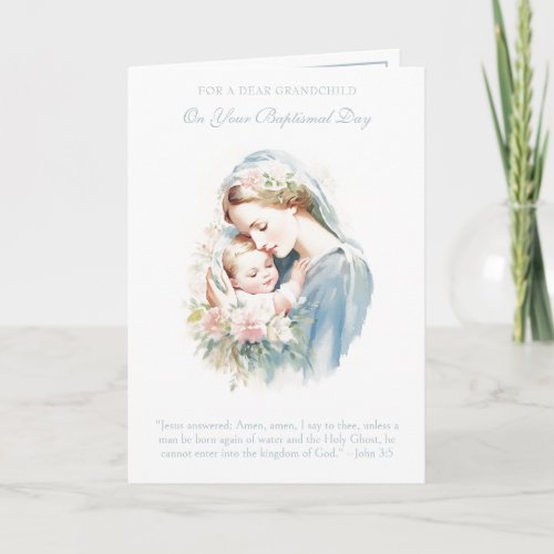 Grandchilds Baptism Christening Grandparent  Card