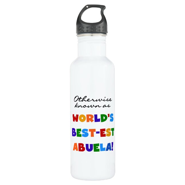 grandcolorsabuela stainless steel water bottle (Front)