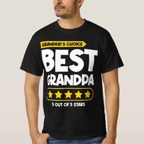 Granddad Grampa 5 Stars Best Grandpa T_Shirt