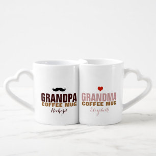 granddad & grandmom nice idea coffee mug set