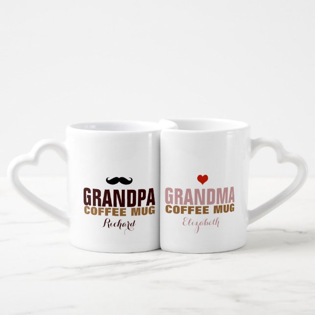 granddad & grandmom nice idea coffee mug set (Front Nesting)