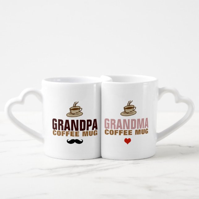 Granddad & Grandmom Romantic  Coffee Mug Set (Front Nesting)