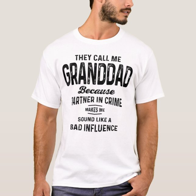 Granddad Partner in Crime - Grandparents T-Shirt (Front)