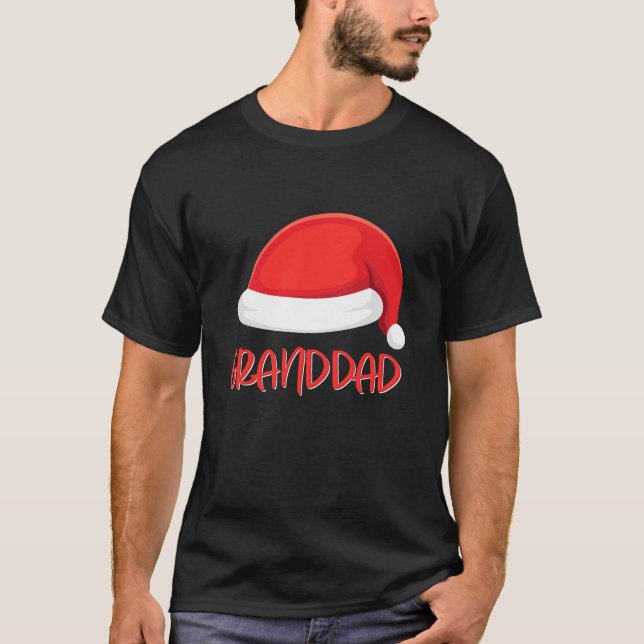 Granddad Santa Hat Matching Family Christmas Grand T-Shirt (Front)