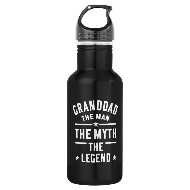 Granddad The Man Myth Legend Stainless Steel Water Bottle (Front)
