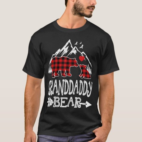 Granddaddy Bear Christmas Pajama Red Plaid Buffalo T_Shirt