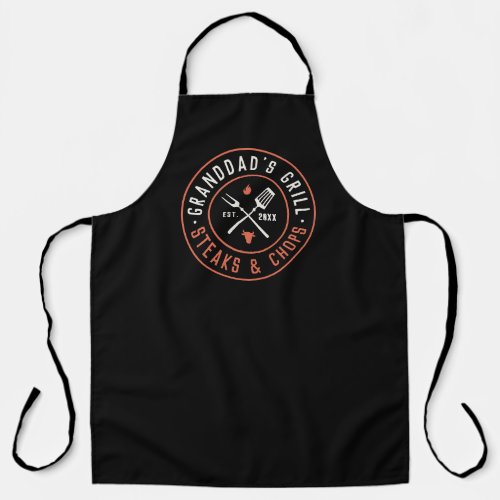 Granddads Grill Personalized Year Established Apron