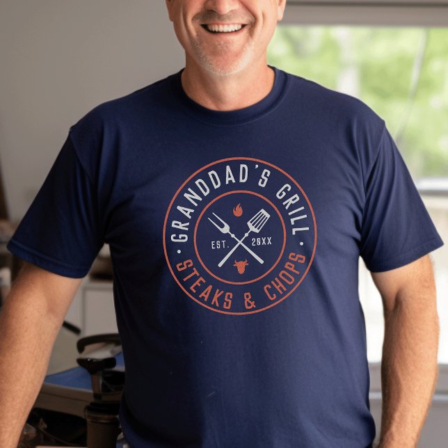 Granddad's Grill Personalized Year Established T-Shirt (Creator Uploaded)