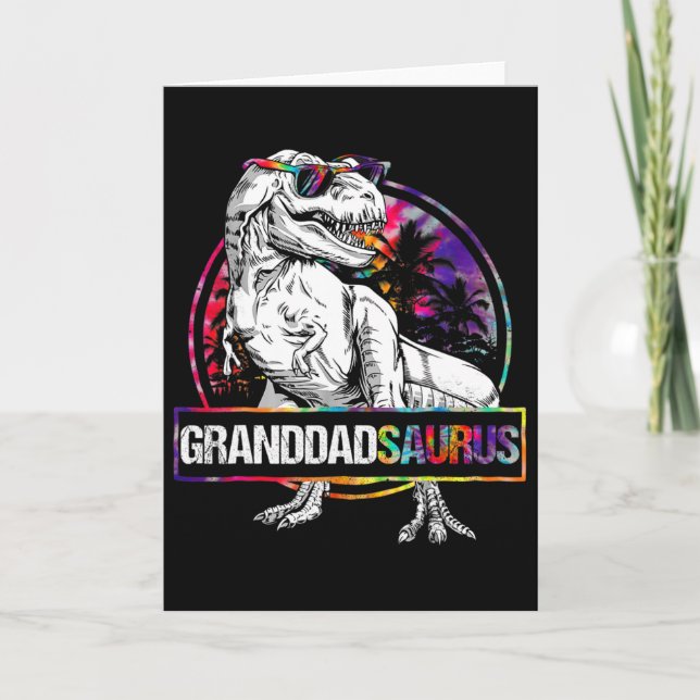 Granddadsaurus Dinosaur Granddad Saurus Matching T Card (Front)