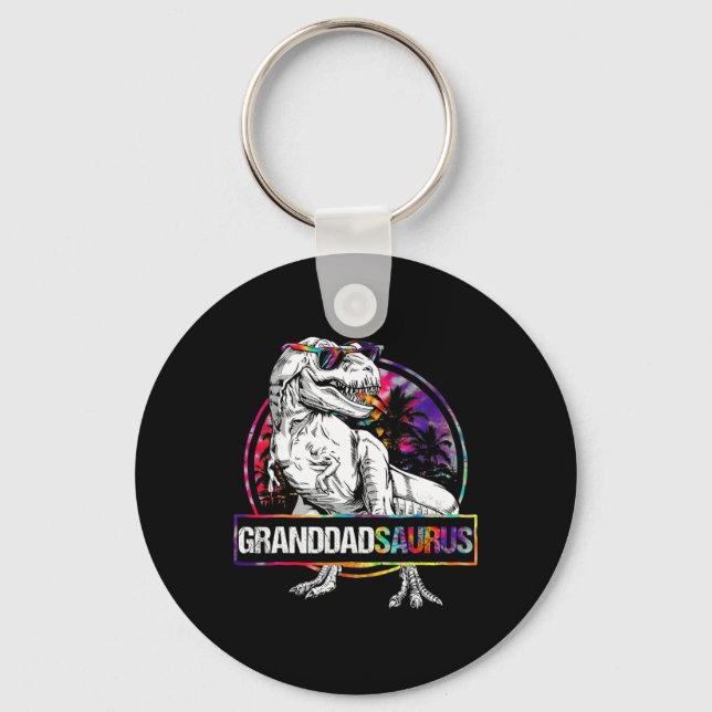 Granddadsaurus Dinosaur Granddad Saurus Matching T Keychain (Front)