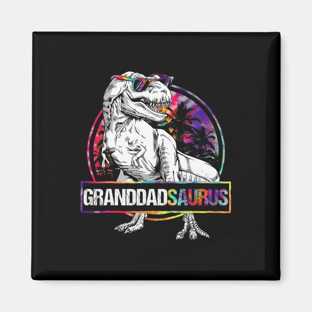 Granddadsaurus Dinosaur Granddad Saurus Matching T Magnet (Front)