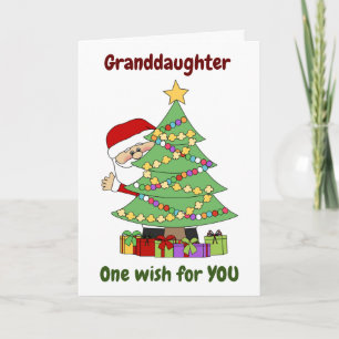 **GRANDDAUGHER** ONE WISH FOR YOU AT CHRISTMAS CARD