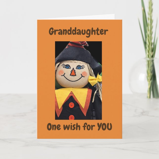 **GRANDDAUGHER** ONE WISH FOR YOU AT THANKSGIVING CARD (Front)