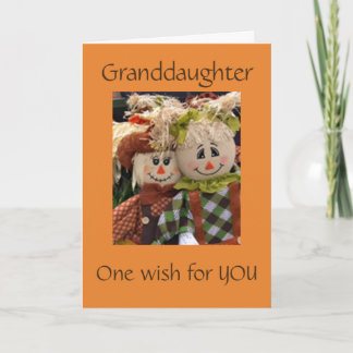 **GRANDDAUGHER** ONE WISH FOR YOU AT THANKSGIVING CARD