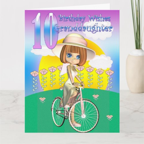 Granddaughter 10th Birthday Card with little girl