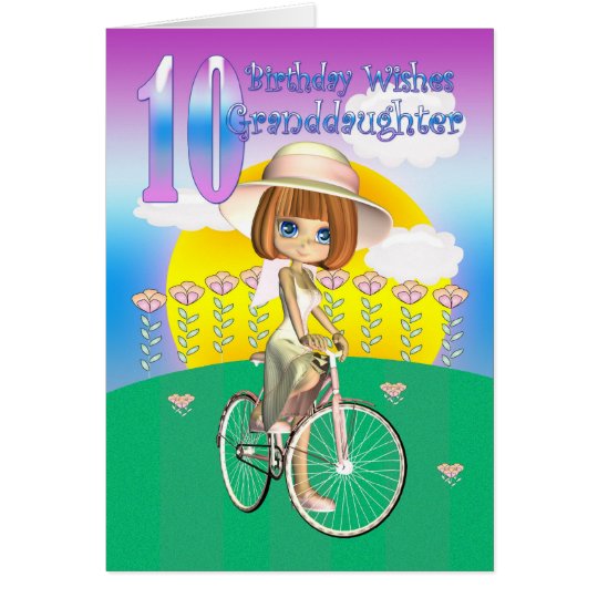 Granddaughter 10th Birthday Card with little girl | Zazzle.com