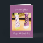 Granddaughter 10th Birthday Crazy Socks Card<br><div class="desc">This crazy socks card was especially designed for you to give your cute granddaughter on the celebration of her 10th birthday. Trust us when we say that this card will be sure make her day.</div>