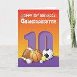 Granddaughter 10th Birthday Sports Balls Card<br><div class="desc">Bring joy to a granddaughter who is also a sports lover on her upcoming 10th birthday with colorful sports inspired sports balls card. Get this card to day and be ready to give her on her birthday.</div>