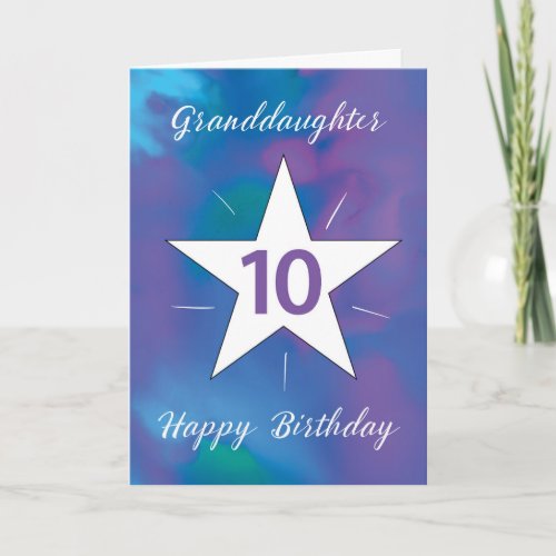 Granddaughter 10th Birthday White Shining Star
