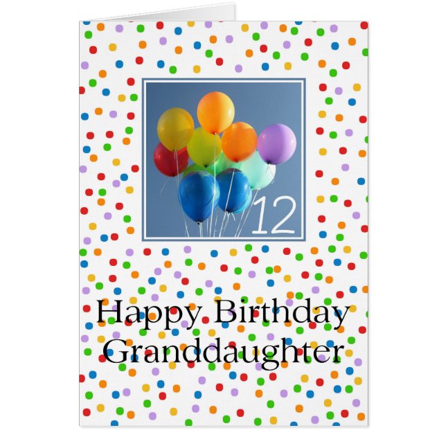 Granddaughter 12th birthday balloons (Front)