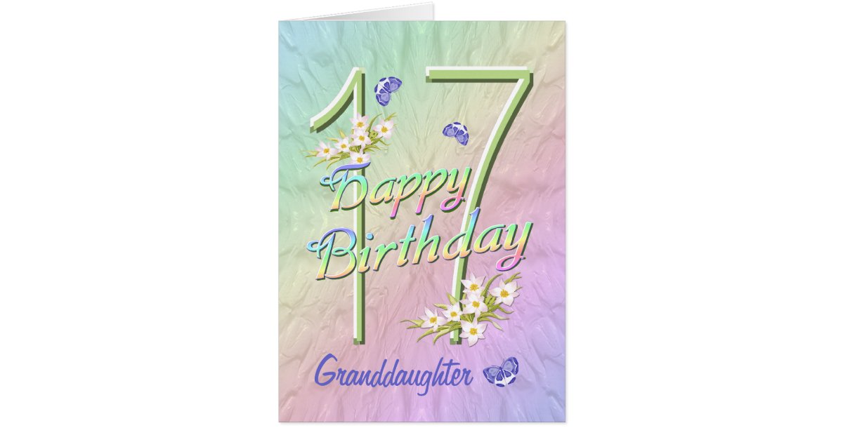 granddaughter 17th birthday card