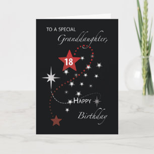 Granddaughter 18th Birthday with Red and White Card