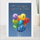 Granddaughter 1st birthday balloons card<br><div class="desc">Granddaughter 1st birthday balloons Created from an original Studio Porto Sabbia photo! This Colored Balloons Birthday card is available as an age specific card ages 1 to 12, in different languages and for various specific (family) relations. For Birthday Party Invitations in the same style, check the Invitation section of Studio...</div>