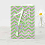 Granddaughter 1st Birthday Butterfly Hugs Card<br><div class="desc">Your Granddaughter will giggle when she sees these whimsical butterflies on a purple and green zigzag pattern background with a big number one for her 1st birthday card. Personalize name and verse using the template provided. We specialize in custom-made designs, contact us if you would like a unique made-to-order layout...</div>