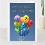 Granddaughter 2nd birthday balloons card<br><div class="desc">Granddaughter 2nd birthday balloons Created from an original Studio Porto Sabbia photo! This Colored Balloons Birthday card is available as an age specific card ages 1 to 12, in different languages and for various specific (family) relations. For Birthday Party Invitations in the same style, check the Invitation section of Studio...</div>