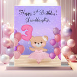 Granddaughter 3rd Birthday Teddy Bear Ballerina Card<br><div class="desc">This adorable teddy bear ballerina is standing on stage,  holding colorful balloons and a “3” balloon — the perfect sweet touch for your granddaughter’s third birthday!</div>