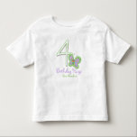 Granddaughter 4th Birthday Butterfly Hugs Toddler T-shirt<br><div class="desc">Your Granddaughter will giggle when she sees these whimsical butterflies with a big number four for her 4th birthday shirt.  Personalize text using the template provided.  We specialize in custom-made designs,  contact us if you would like a unique made-to-order layout using this zigzag and butterfly image.</div>