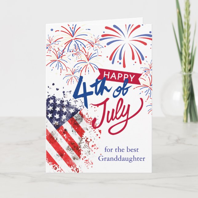 Granddaughter 4th of July Patriotic Card (Front)