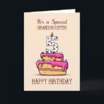 Granddaughter 5th Birthday, 5 on Sweet Pink Cake Card<br><div class="desc">It’s your granddaughter’s special day as she will be turning 5 years old. Celebrate with her and send her this card that has a sweet cake,  colorful candies and a number candle on the front and make the day the sweetest day for her.</div>