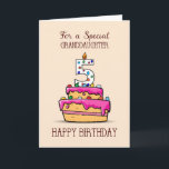 Granddaughter 5th Birthday, 5 on Sweet Pink Cake Card<br><div class="desc">It’s your granddaughter’s special day as she will be turning 5 years old. Celebrate with her and send her this card that has a sweet cake,  colorful candies and a number candle on the front and make the day the sweetest day for her.</div>