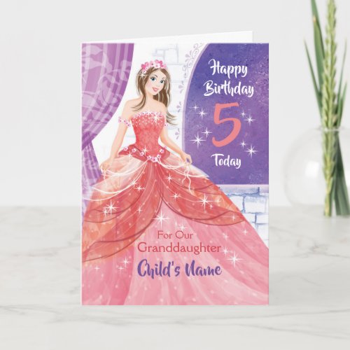 Granddaughter, 5th Birthday, Pretty Princess