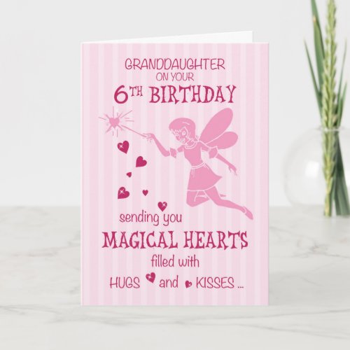 Granddaughter 6th Birthday Magical Fairy Pink Card