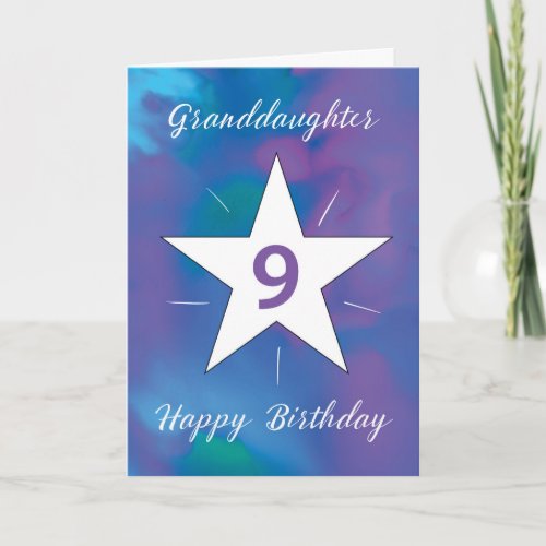 Granddaughter 9th Birthday White Shining Star