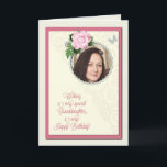 Granddaughter, add a photo,birthday card<br><div class="desc">A beautiful birthday day card that you can make extra special by adding a picture. A pink rose and jeweled frame for you to personalize a card for a granddaughter. A lovely verse inside completes this birthday card for a granddaughter.</div>