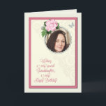 Granddaughter, add a photo,birthday card<br><div class="desc">A beautiful birthday day card that you can make extra special by adding a picture. A pink rose and jeweled frame for you to personalize a card for a granddaughter. A lovely verse inside completes this birthday card for a granddaughter.</div>