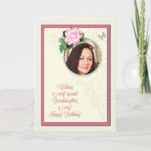 Granddaughter, add a photo,birthday card