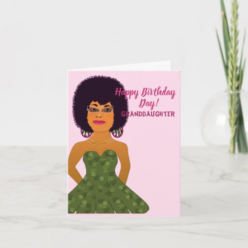 Granddaughter African American Happy Birthday Card