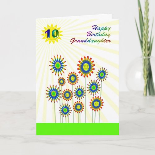 Granddaughter age 10 a happy flowers card