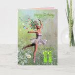 Granddaughter age 11, flower fairy birthday card<br><div class="desc">A beautiful ballerina flower fairy dancing on a birthday card for a Granddaughter.</div>