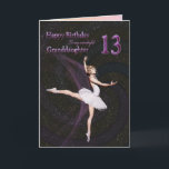 Granddaughter age 13, a ballerina birthday card<br><div class="desc">A beautiful ballerina dancing on a birthday card for a Granddaughter</div>