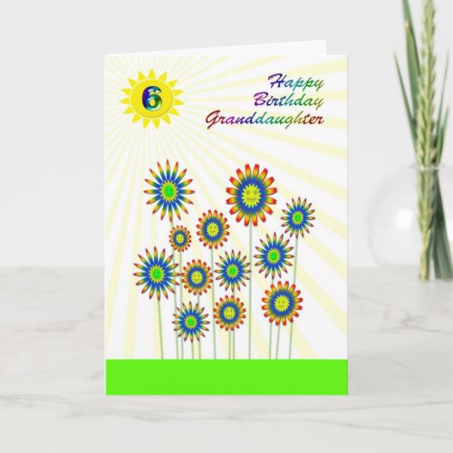 Granddaughter age 6 a happy flowers card