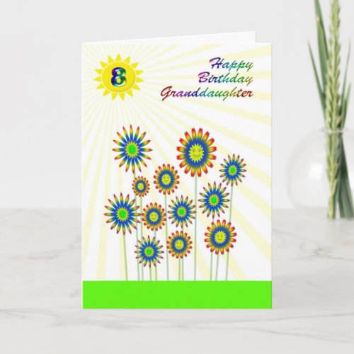 Granddaughter age 8 a happy flowers card