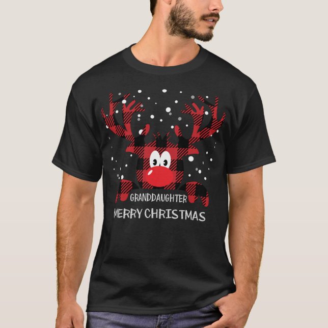Granddaughter Always be yourself Reindeer Santa Ha T-Shirt (Front)