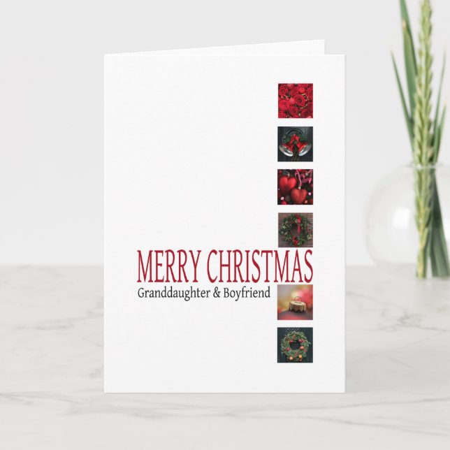 Granddaughter and Boyfriend   Merry Christmas card (Front)