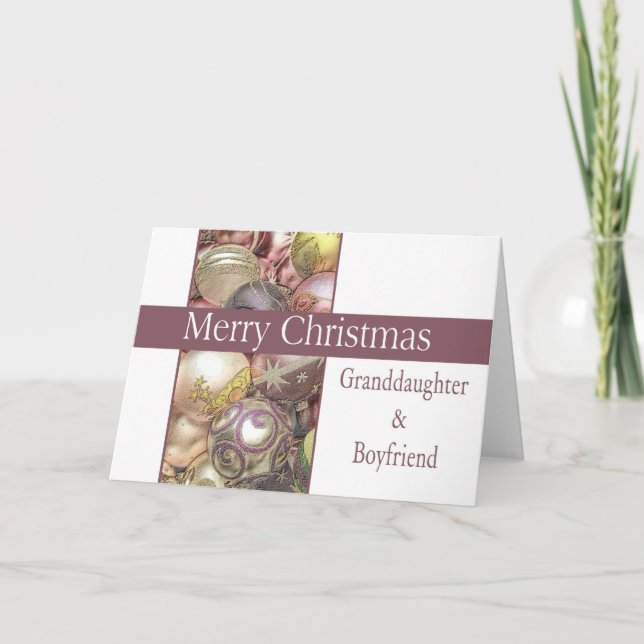 Granddaughter and Boyfriend   Merry Christmas card (Front)