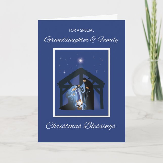 Granddaughter and Family Christmas Blessings Card (Front)